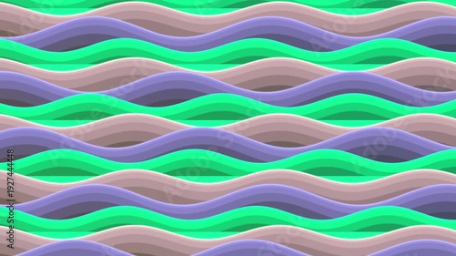 Vibrant 3D Wave Pattern Animation Loop.
