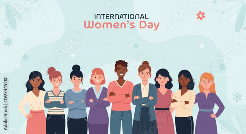 Diverse women celebrate international women's day together with confidence and unity