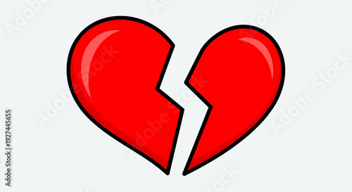 Red heart symbol on white background as a romantic vector illustration for Valentine’s Day card design representing love and passion