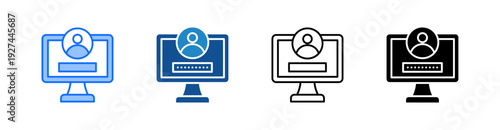 Login Multiple Style Icon Set 