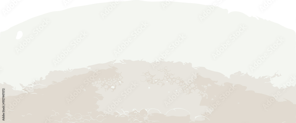 Obraz premium A serene landscape of hills and mountains viewed from a distance in a soft, watercolor style illustration