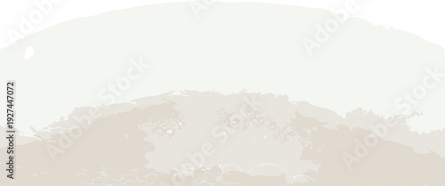 A serene landscape of hills and mountains viewed from a distance in a soft, watercolor style illustration