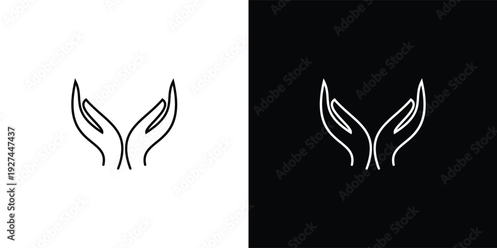 Obraz premium Line Art Hand Logo Design for Minimal and Modern Branding