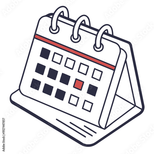 A calendar with a red date marked