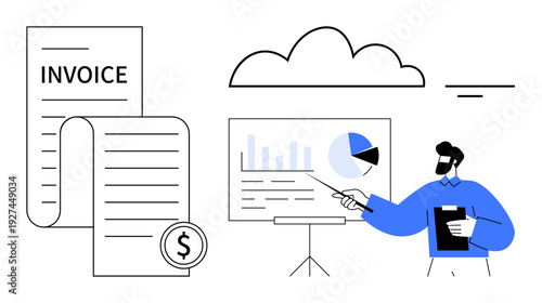Financial management. Financial data analysis with cloud computing and invoice tracking tools. Financial workflows optimized for businesses. Ideal for finance, analytics, and cloud technology sectors