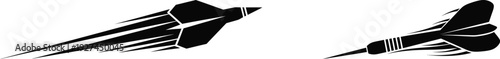 pointy dart stroke silhouette on white background