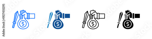 Extortion Multiple Style Icon Set 