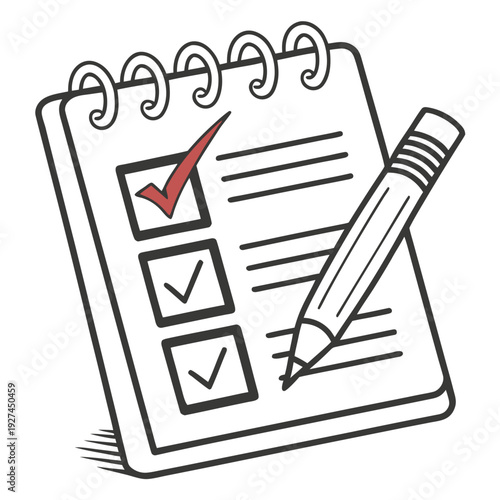 A checklist on a notepad with a pencil