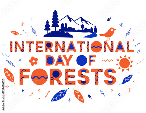 International Day of Forests Vector Illustration with Trees and Nature on White Background