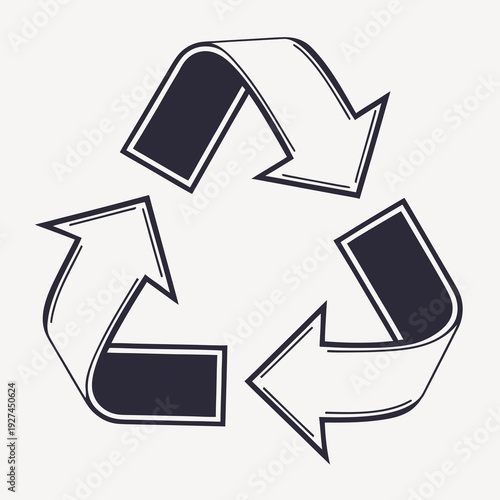 Recycling symbol with three chasing arrows