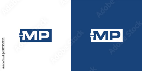 Modern Letter M P Plumbing Logo Template for Water and Pipe Service Branding