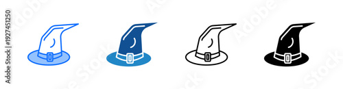 Witch Hat Multiple Style Icon Set 