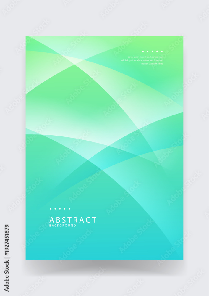 Fototapeta premium Soft green and turquoise abstract background with flowing wave lines and gradient effect for professional presentation