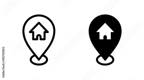 Address icon set vector. home location sign and symbol. pinpoint