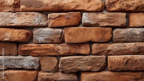 Textured Red and Brown Brick Wall with Natural Variation for Architectural and Design Projects, Perfect for Interior or Exterior Themes