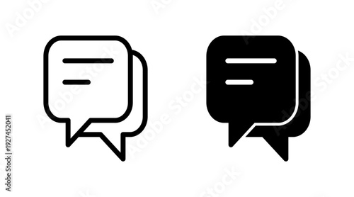 Chat icon set vector. speech bubble sign and symbol. comment icon. message