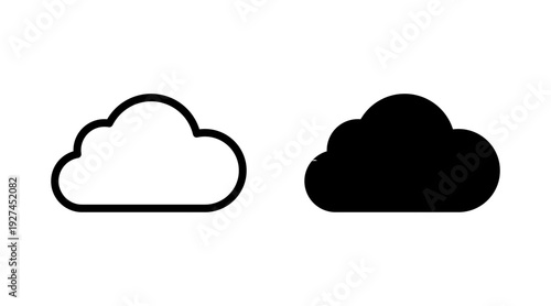 Cloud icon set vector. cloud sign and symbol