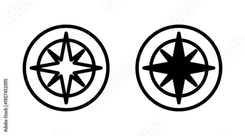 Compass icon set vector. arrow compass icon sign and symbol