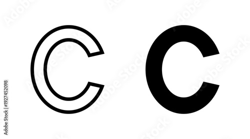 Copyright icon set vector. copyright sign and symbol