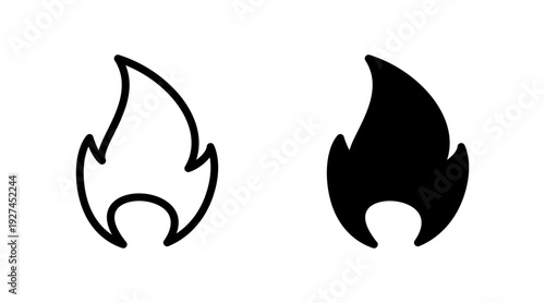 Fire icon set vector. fire sign and symbol