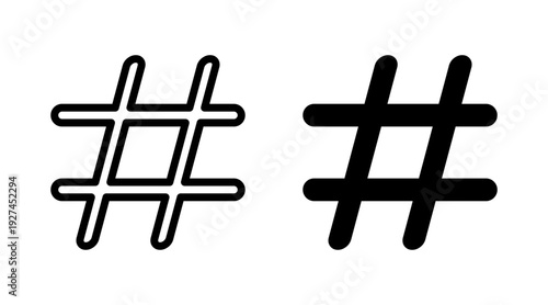 Hashtag icon set vector. hashtag sign and symbol