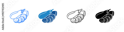 Eggplant Multiple Style Icon Set 