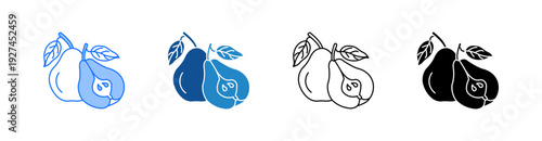 Pear Multiple Style Icon Set 