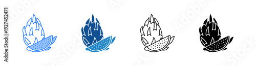Dragon Fruit Multiple Style Icon Set 