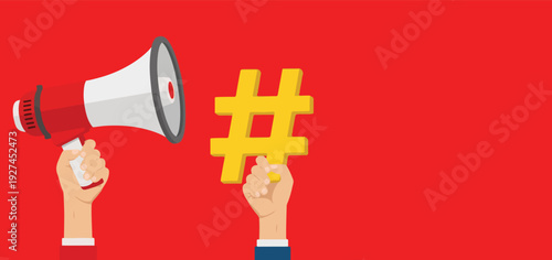 Driving digital engagement and social media visibility through effective communication strategies, using symbols of public announcement and online trending