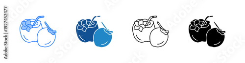 Coconut Multiple Style Icon Set 
