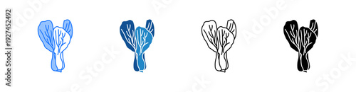 Bok Choy Multiple Style Icon Set 