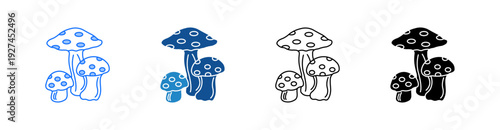 Mushroom Multiple Style Icon Set 
