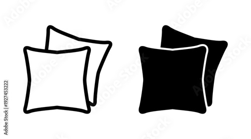 Pillow icon set vector. Pillow sign and symbol. Comfortable fluffy pillow