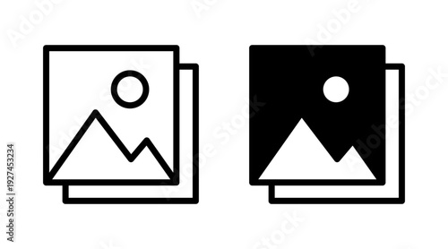 Picture icon set vector. photo gallery sign and symbol. image icon