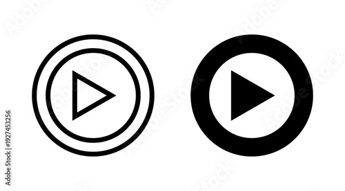 Play Icon set vector. Play button sign and symbol