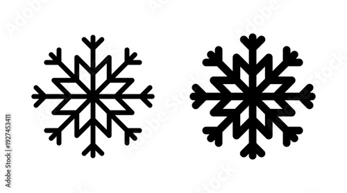 Snow icon set vector. snowflake sign and symbol