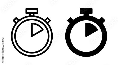 stopwatch icon set vector. Timer sign and symbol. Countdown icon. Period of time