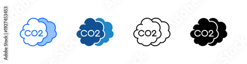 Co2 Multiple Style Icon Set 