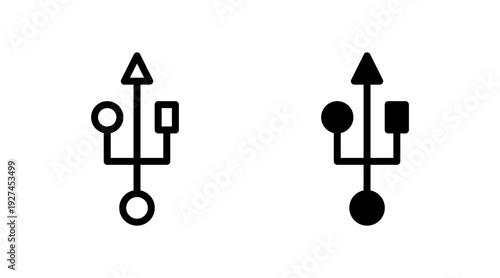 Usb icon set vector. Flash disk sign and symbol. flash drive sign.