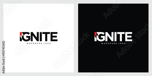 IGNITE Wordmark Typography with Negative Space Matchstick Concept – Creative Spark Branding for Innovation