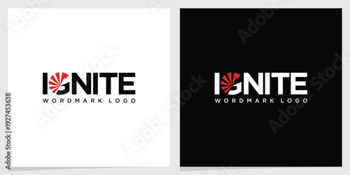 IGNITE Wordmark Typography with Spark Accent – Dynamic Energy Branding Concept
