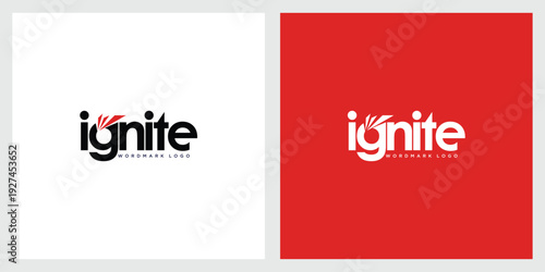 IGNITE Wordmark Typography with Spark Accent – Dynamic Energy Branding Concept