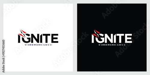 IGNITE Wordmark Typography with Spark Accent – Dynamic Energy Branding Concept