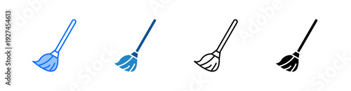 Broom Multiple Style Icon Set 