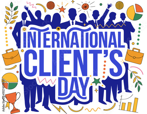 International Client’s Day Minimal Vector Illustration on White Background