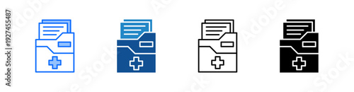 Medical File Multiple Style Icon Set 