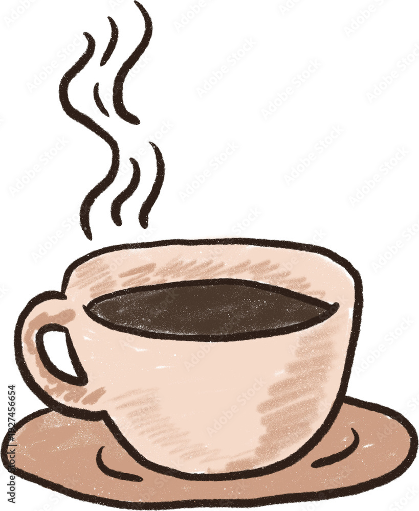 Obraz premium 따뜻한 커피 손그림