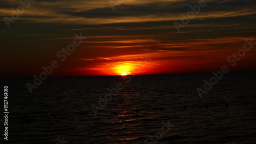 The sun set landscape of gulf of America and Port Richey in Florida