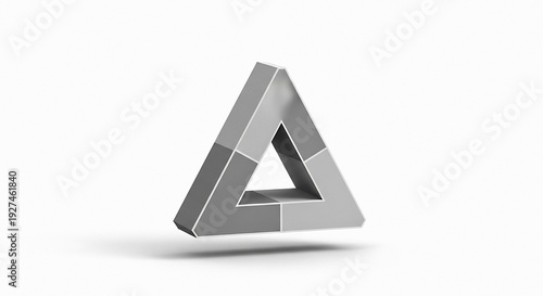 Free Download Modern silver triangular logo template with cutout design - GFXLoad