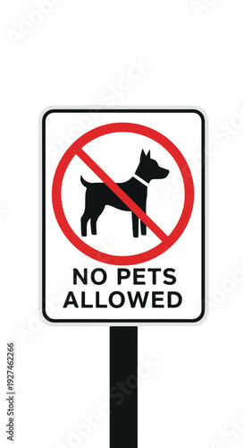 No Pets Allowed Sign on Pole